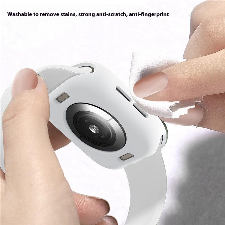 For Apple Watch Series 10 42mm Case Half Wrapped Soft TPU Protective Watch Cover - White