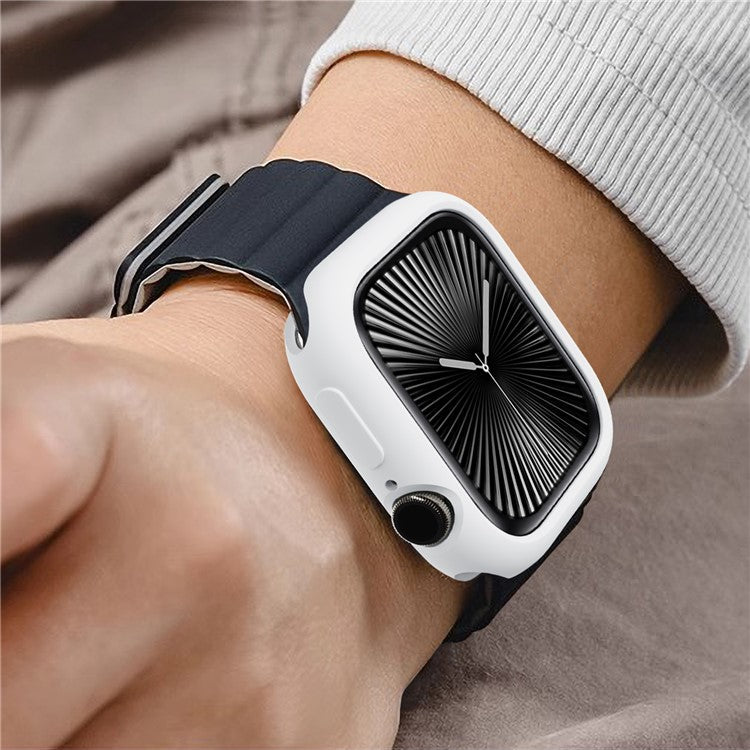 For Apple Watch Series 10 42mm Case Half Wrapped Soft TPU Protective Watch Cover - White