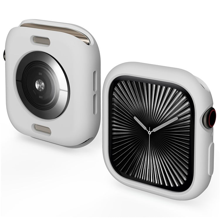 For Apple Watch Series 10 42mm Case Half Wrapped Soft TPU Protective Watch Cover - Light Grey