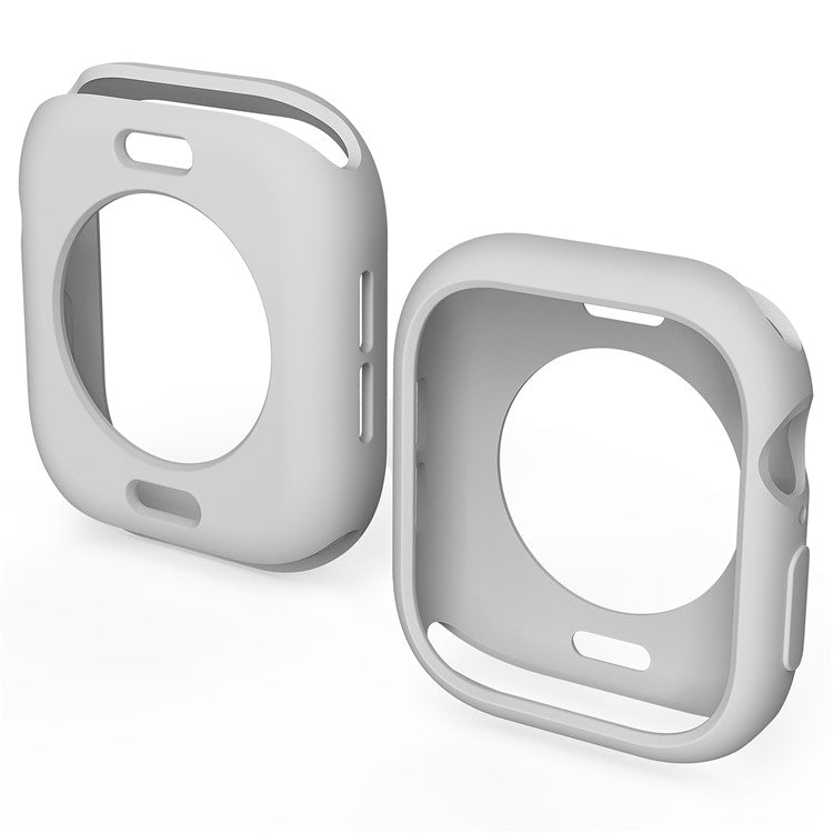For Apple Watch Series 10 42mm Case Half Wrapped Soft TPU Protective Watch Cover - Light Grey