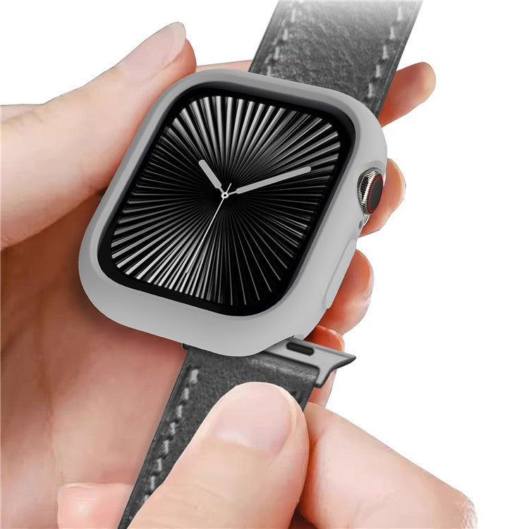 For Apple Watch Series 10 42mm Case Half Wrapped Soft TPU Protective Watch Cover - Light Grey