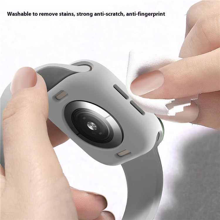 For Apple Watch Series 10 42mm Case Half Wrapped Soft TPU Protective Watch Cover - Light Grey