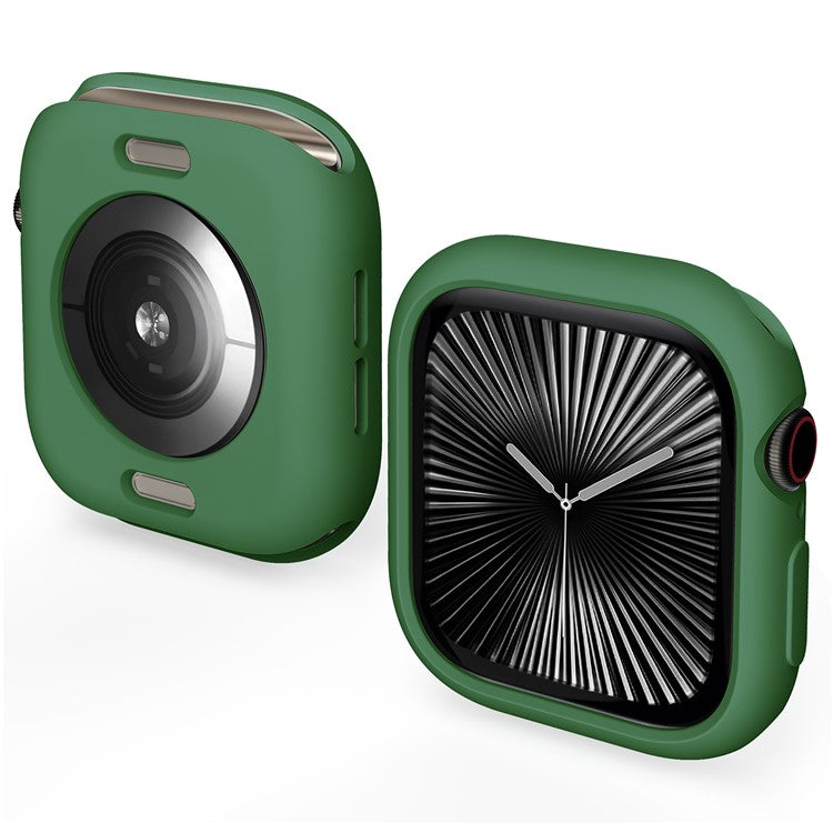 For Apple Watch Series 10 42mm Case Half Wrapped Soft TPU Protective Watch Cover - Green
