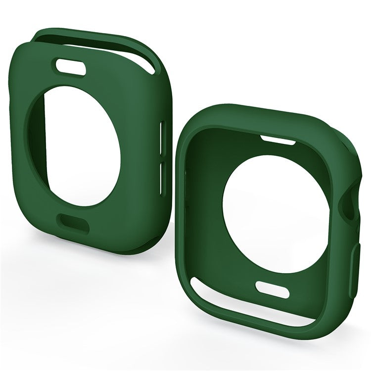 For Apple Watch Series 10 42mm Case Half Wrapped Soft TPU Protective Watch Cover - Green