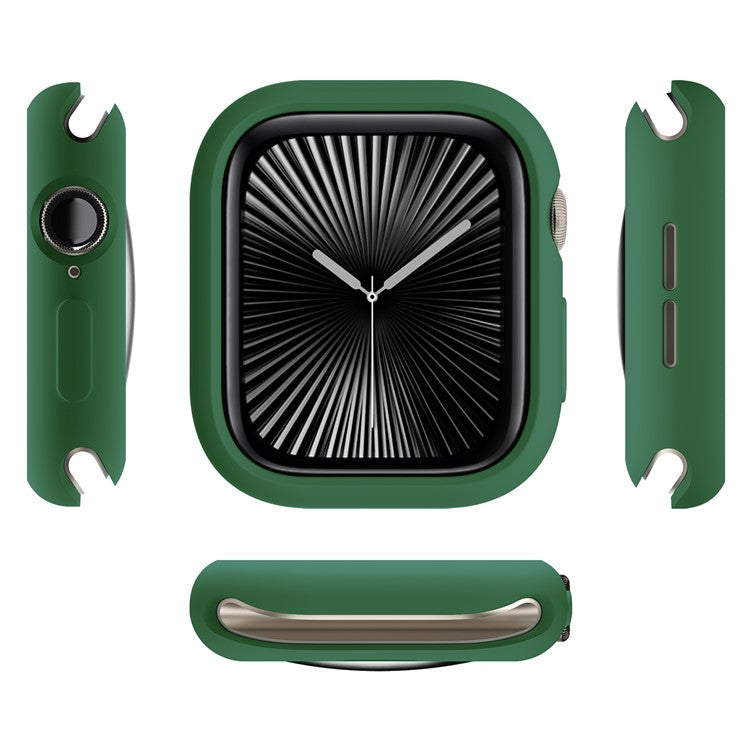For Apple Watch Series 10 42mm Case Half Wrapped Soft TPU Protective Watch Cover - Green
