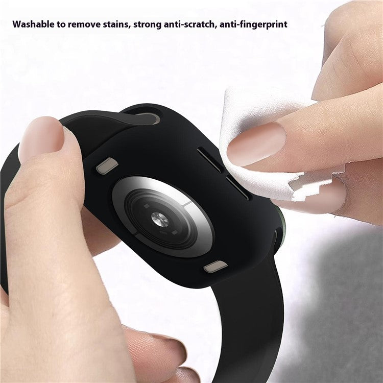 For Apple Watch Series 10 46mm Case Half Wrapped Soft TPU Protective Watch Cover - Black