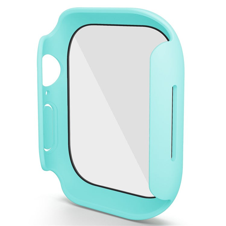 For Apple Watch Series 10 46mm Case Hard PC Watch Cover with Tempered Glass Screen Protector - Light Blue