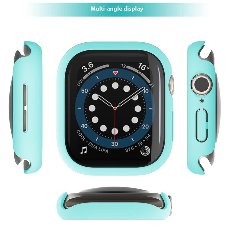 For Apple Watch Series 10 46mm Case Hard PC Watch Cover with Tempered Glass Screen Protector - Light Blue