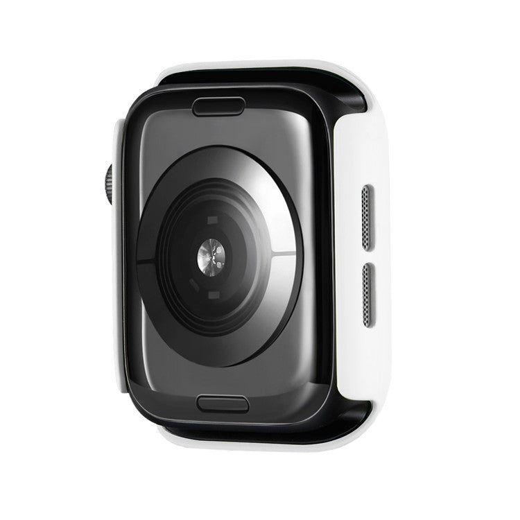 For Apple Watch Series 10 42mm Case Rubberized Hard PC Half Cover Watch Frame - White