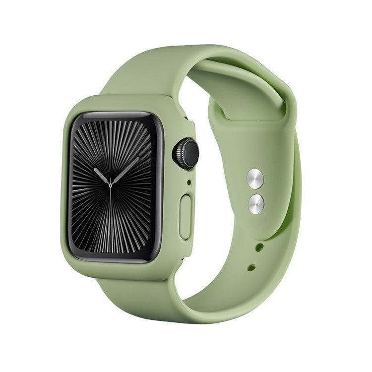 For Apple Watch Series 10 42mm Case Rubberized Hard PC Half Cover Watch Frame - Mint Green