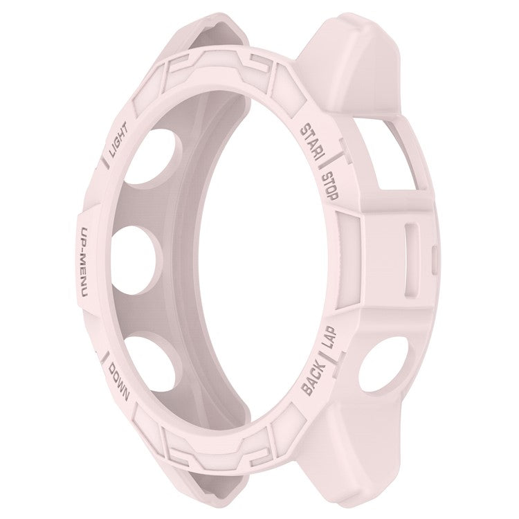 For Garmin Fenix E 47mm TPU Watch Case Anti-Scratch Hollow Watch Frame Cover - Light Pink