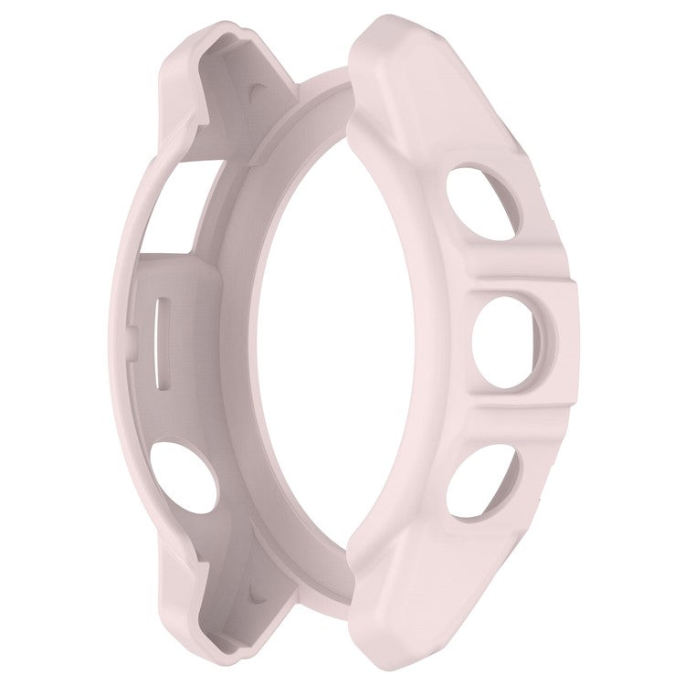 For Garmin Fenix E 47mm TPU Watch Case Anti-Scratch Hollow Watch Frame Cover - Light Pink