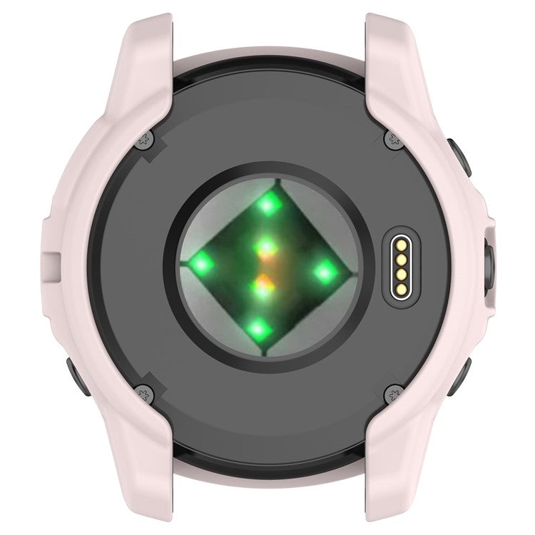 For Garmin Fenix E 47mm TPU Watch Case Anti-Scratch Hollow Watch Frame Cover - Light Pink