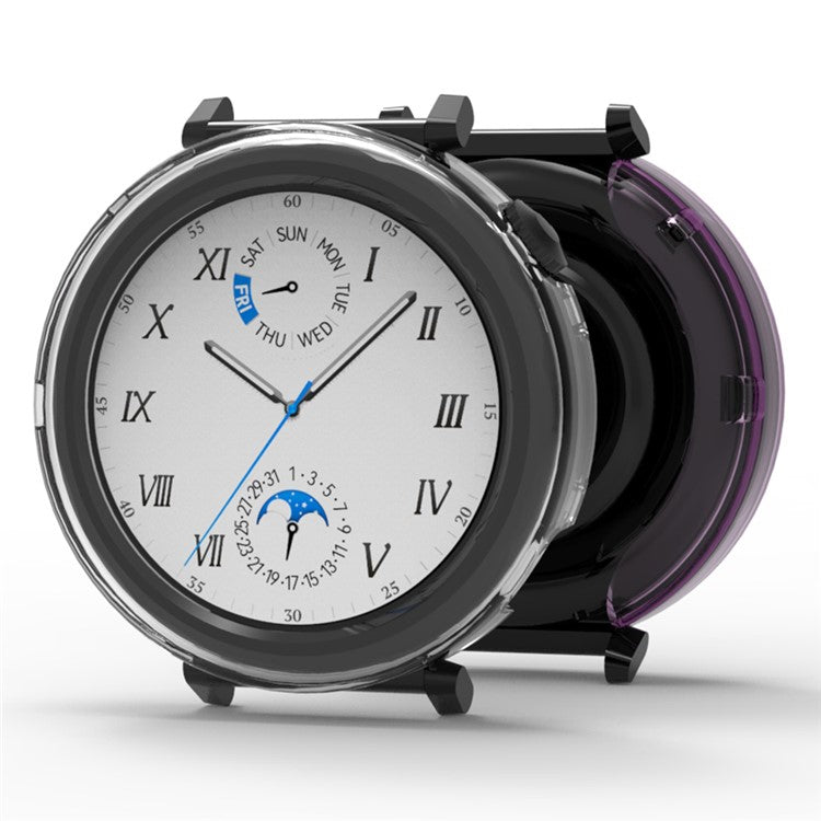 For Huawei Watch GT 5 41mm Watch Case Half Cover TPU Protective Watch Frame - Transparent Blue