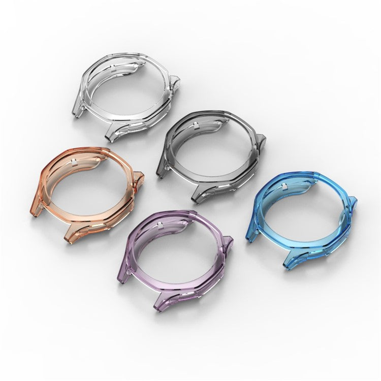 For Huawei Watch GT 5 46mm Watch Case Half Guard TPU Protective Watch Case Cover - Transparent Orange