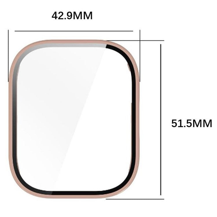 For Xiaomi Redmi Watch 5 Active Case Protective Hard PC Watch Cover with Tempered Glass Film - Black