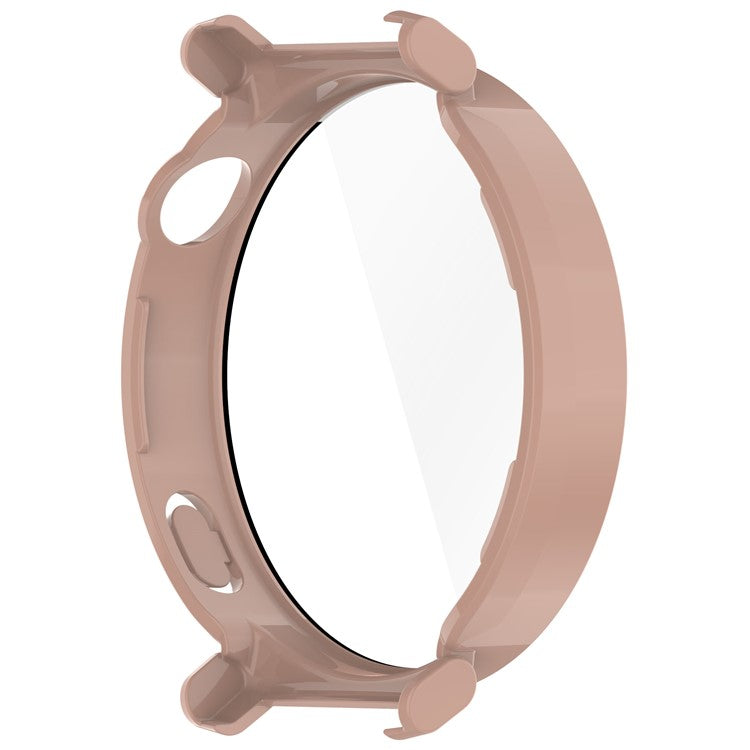 For Huawei Watch GT 5 Pro 42mm PC Cover Watch Frame Case with Tempered Glass Screen Film - Pink