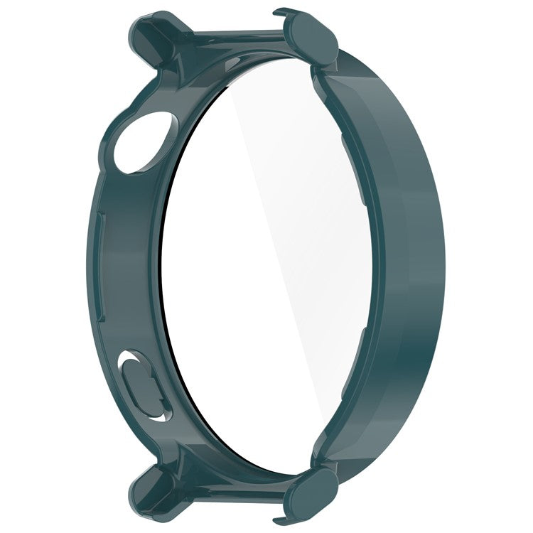 For Huawei Watch GT 5 Pro 42mm PC Cover Watch Frame Case with Tempered Glass Screen Film - Green