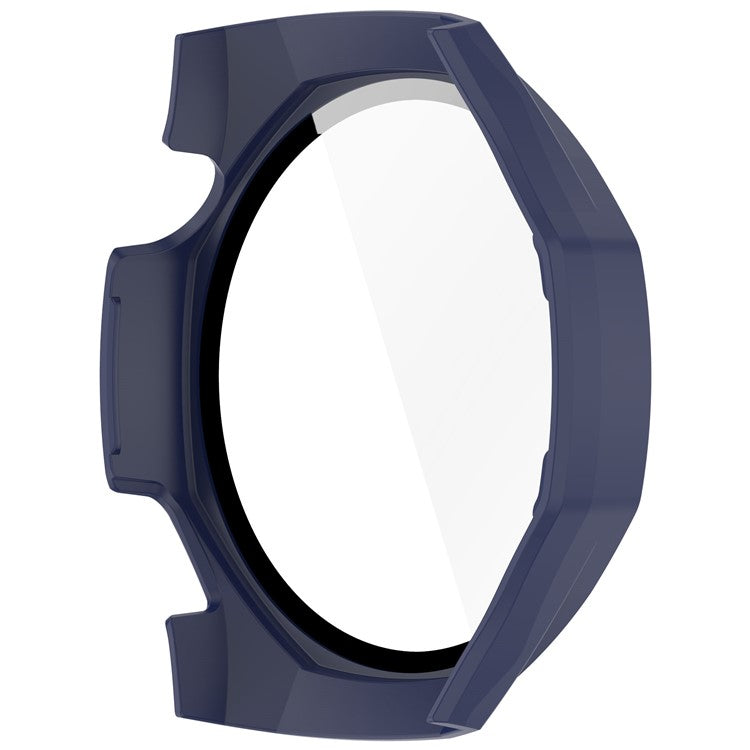 For Huawei Watch GT 5 Pro 46mm PC Cover Scale Design Watch Case Cover with Tempered Glass Screen Film - Midnight Blue