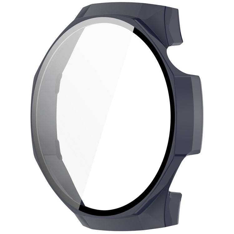 For Huawei Watch GT 5 Pro 46mm PC Cover Watch Case Cover with Tempered Glass Screen Film - Dark Blue