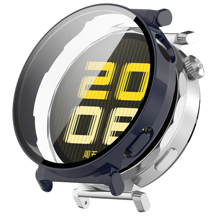 For Huawei Watch GT 5 41mm PC Cover Watch Frame Case with Tempered Glass Screen Film - Dark Blue