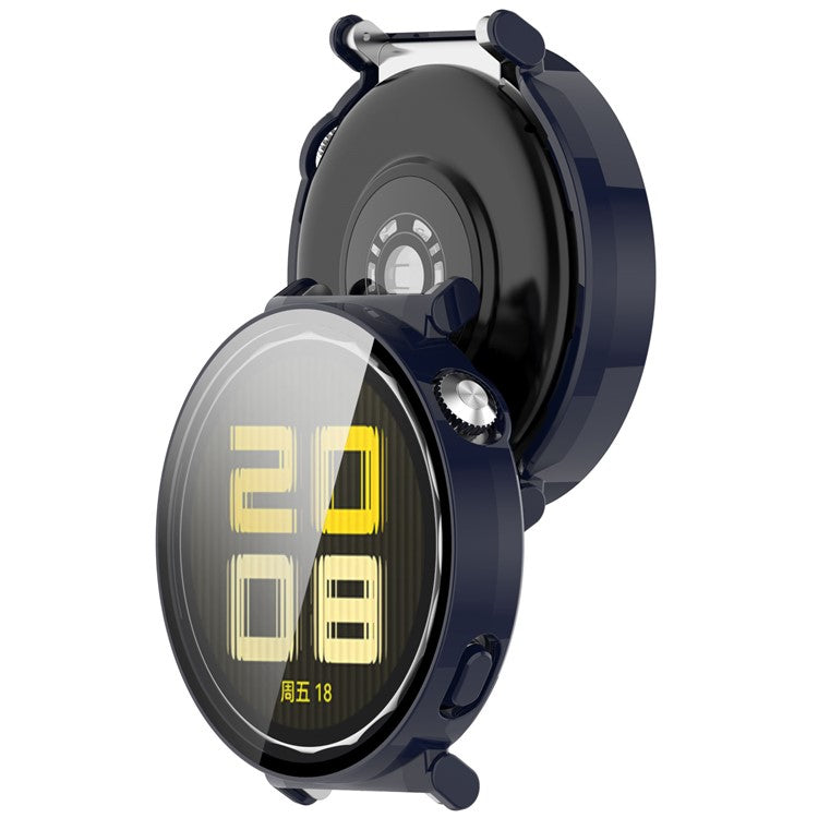 For Huawei Watch GT 5 41mm PC Cover Watch Frame Case with Tempered Glass Screen Film - Dark Blue