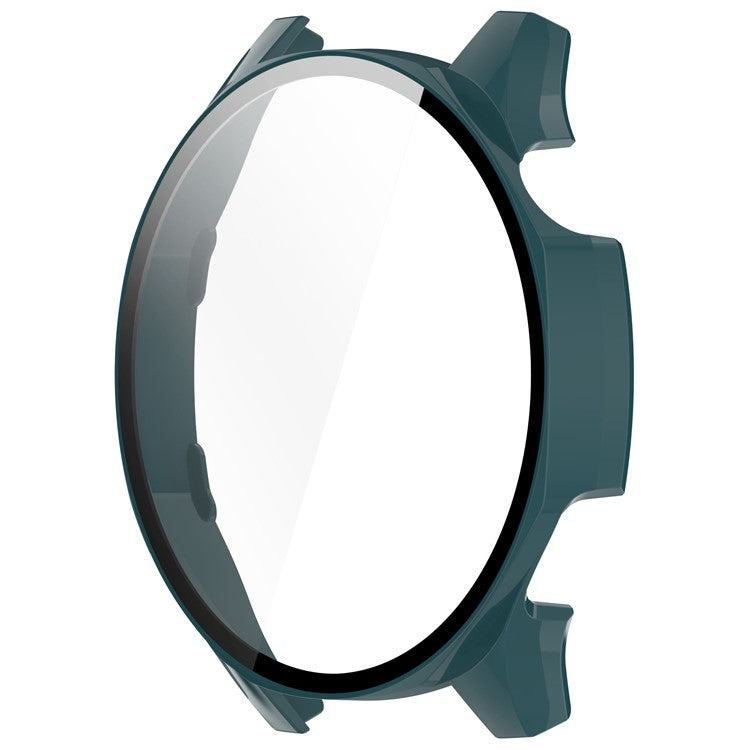 For Huawei Watch GT 5 46mm PC Cover Watch Frame Case with Tempered Glass Screen Film - Green