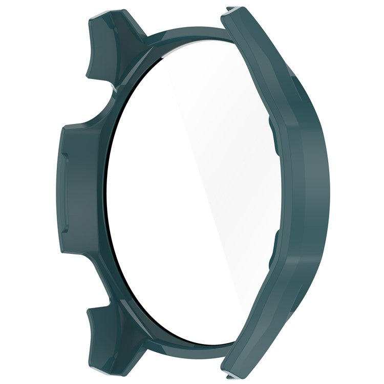 For Huawei Watch GT 5 46mm PC Cover Watch Frame Case with Tempered Glass Screen Film - Green