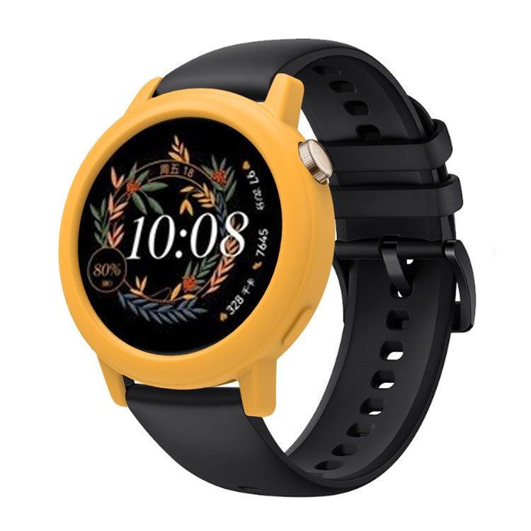 For Huawei Watch GT 3 42mm Watch Case Soft Silicone Hollow Watch Frame Cover - Yellow