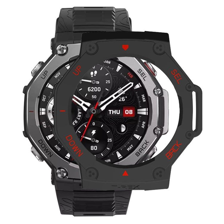 For Huami Amazfit T-Rex 3 Watch Case Drop-Proof Hard PC Protective Cover - Black / Red