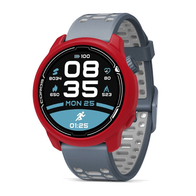 For Coros Pace 2 Watch Case Cover Shockproof Soft Silicone Protective Cover - Wine Red