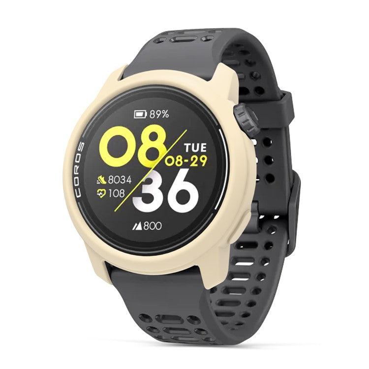 For Coros Pace 3 Watch Case Cover Shockproof Soft Silicone Protective Cover - Light Yellow