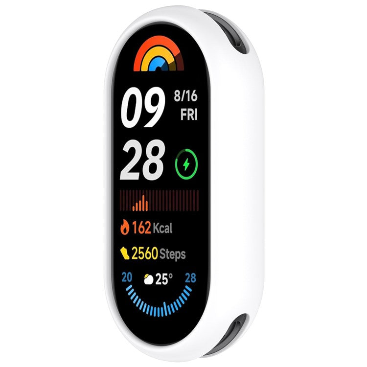Silicone Watch Case for Xiaomi Smart Band 9 / 9 NFC / 9 Ceramic Edition / 8 / 8 NFC Watch Frame Cover - White
