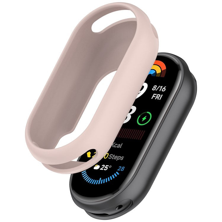 Silicone Watch Case for Xiaomi Smart Band 9 / 9 NFC / 9 Ceramic Edition / 8 / 8 NFC Watch Frame Cover - Light Pink