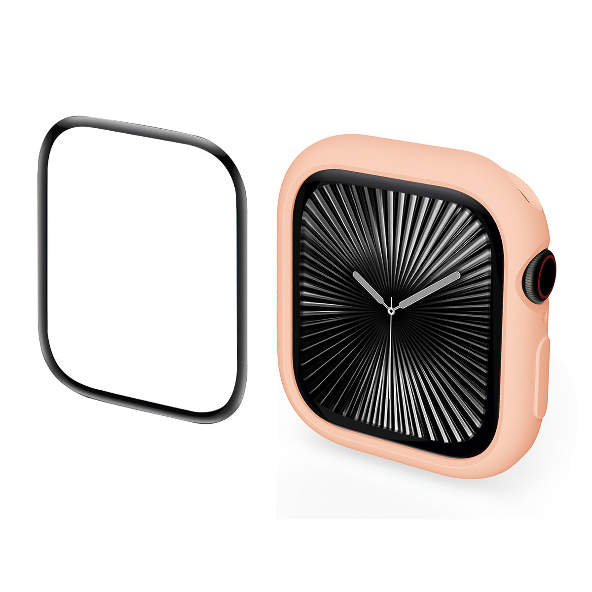 For Apple Watch Series 10 46mm ENKAY HAT PRINCE 2 in 1 Candy Color TPU Watch Case with Full Coverage PMMA Soft Film - Pink