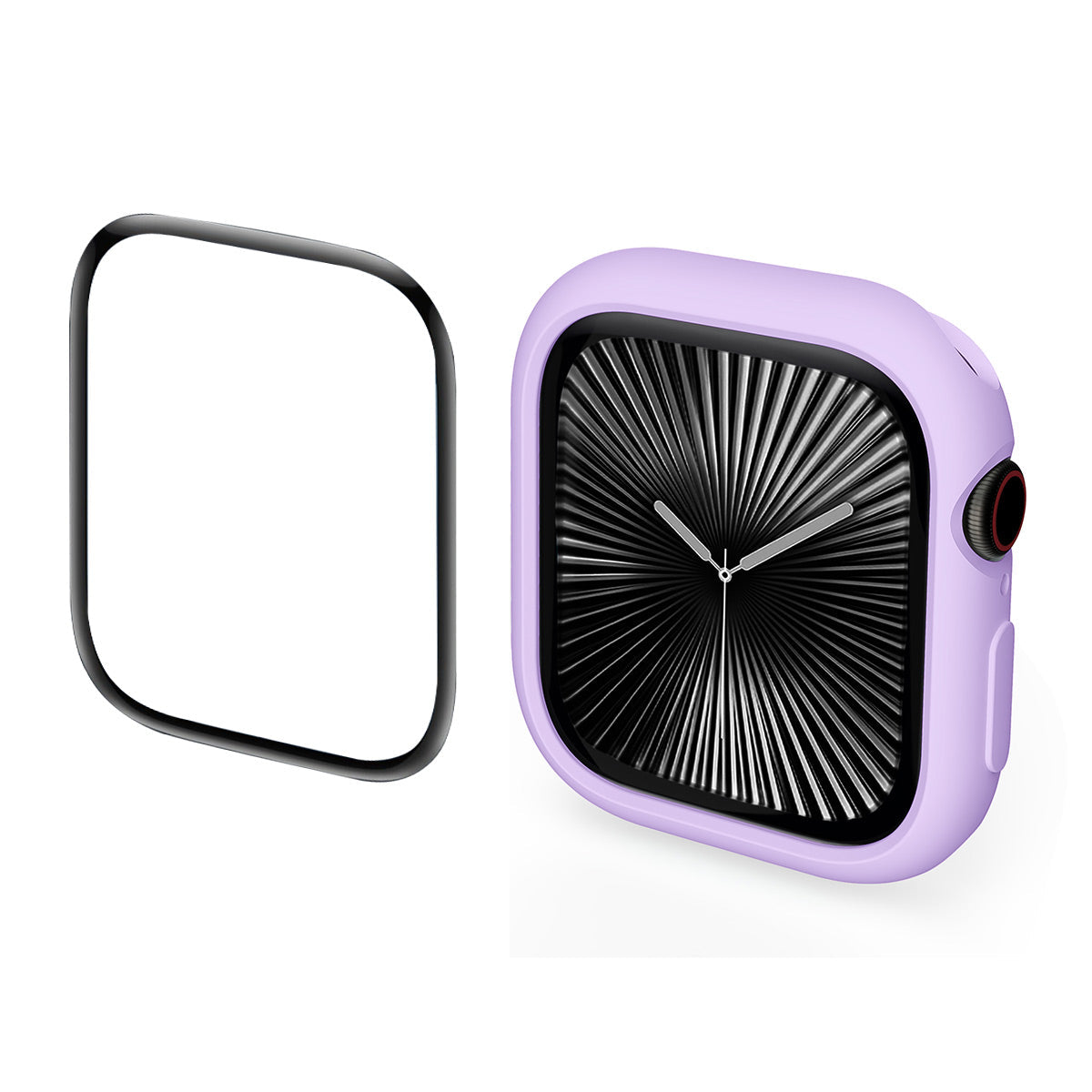 For Apple Watch Series 10 46mm ENKAY HAT PRINCE 2 in 1 Candy Color TPU Watch Case with Full Coverage PMMA Soft Film - Purple