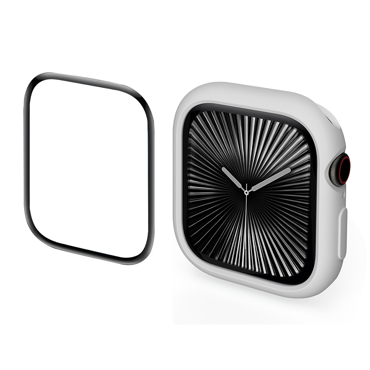 For Apple Watch Series 10 42mm ENKAY HAT PRINCE 2 in 1 Candy Color TPU Watch Case with Full Coverage PMMA Soft Film - Light Grey