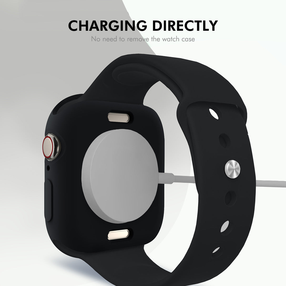 For Apple Watch Series 10 42mm ENKAY HAT PRINCE 2 in 1 Candy Color TPU Watch Case with Full Coverage PMMA Soft Film - Light Grey