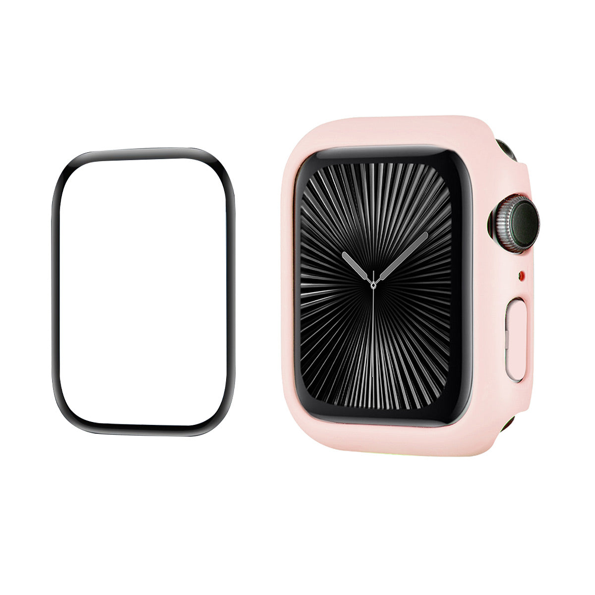 For Apple Watch Series 10 42mm ENKAY HAT PRINCE Solid Color PC Watch Case Shockproof Cover with Full Coverage PMMA Soft Film - Pink