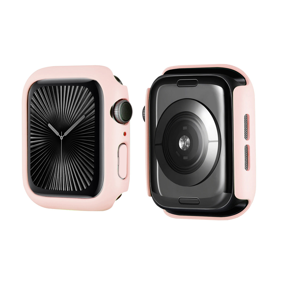For Apple Watch Series 10 42mm ENKAY HAT PRINCE Solid Color PC Watch Case Shockproof Cover with Full Coverage PMMA Soft Film - Pink