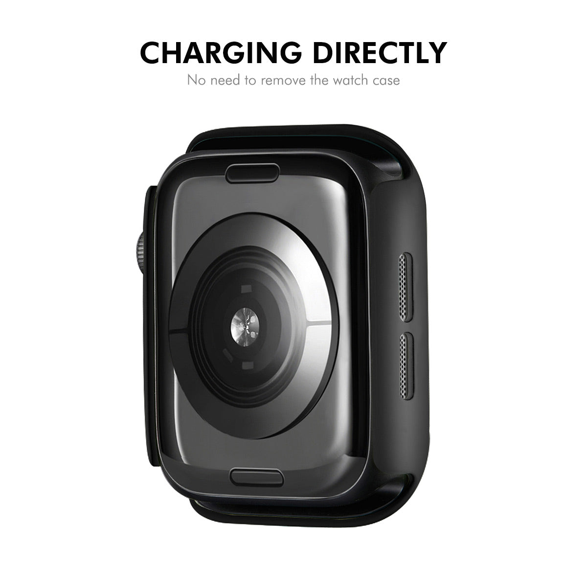 For Apple Watch Series 10 46mm ENKAY HAT PRINCE Solid Color PC Watch Case Shockproof Cover with Full Coverage PMMA Soft Film - Black