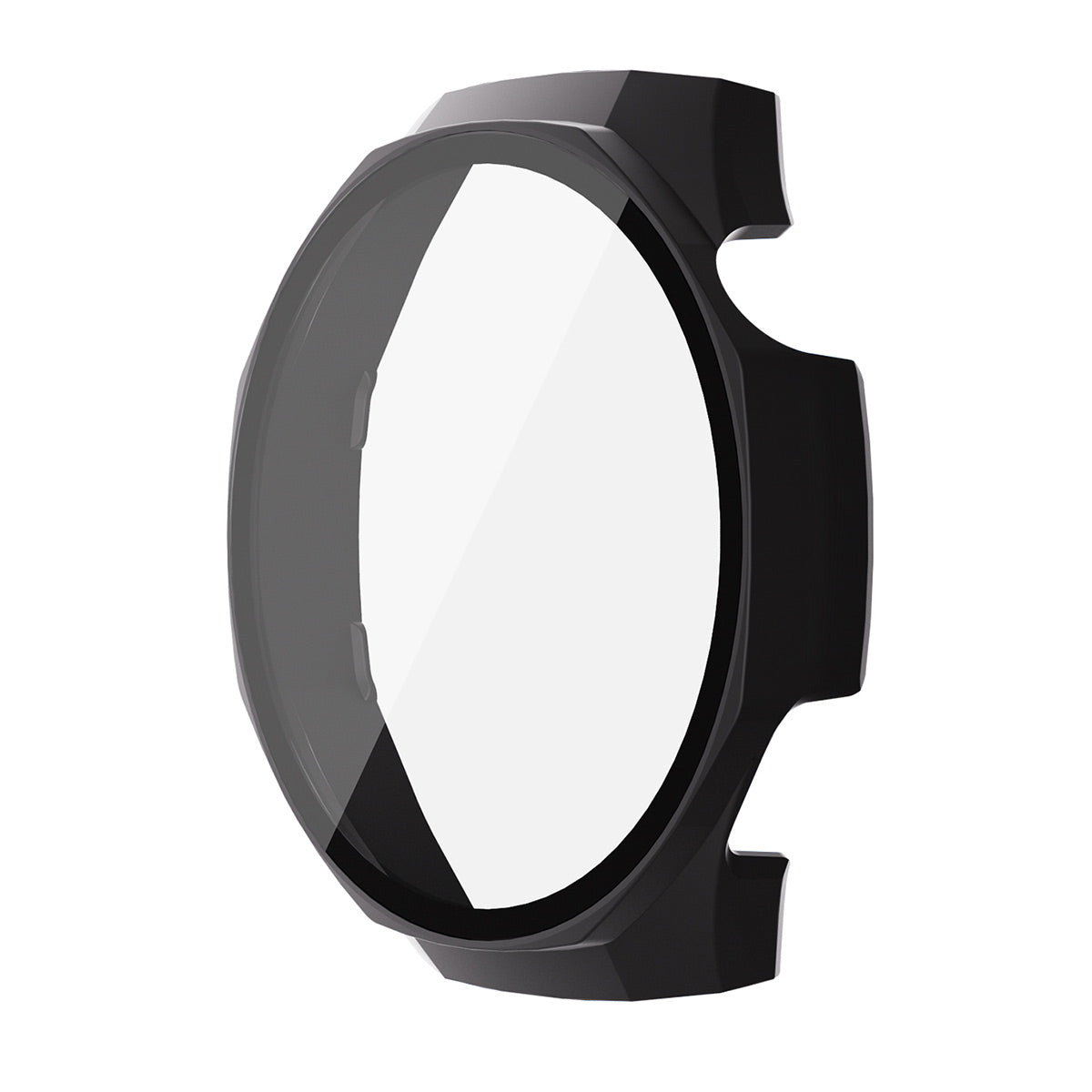 For Huawei Watch GT 5 Pro 46mm ENKAY Hat-Prince 2-in-1 Rubberized Hard PC Frame with 9H Tempered Glass Screen Protector - Black