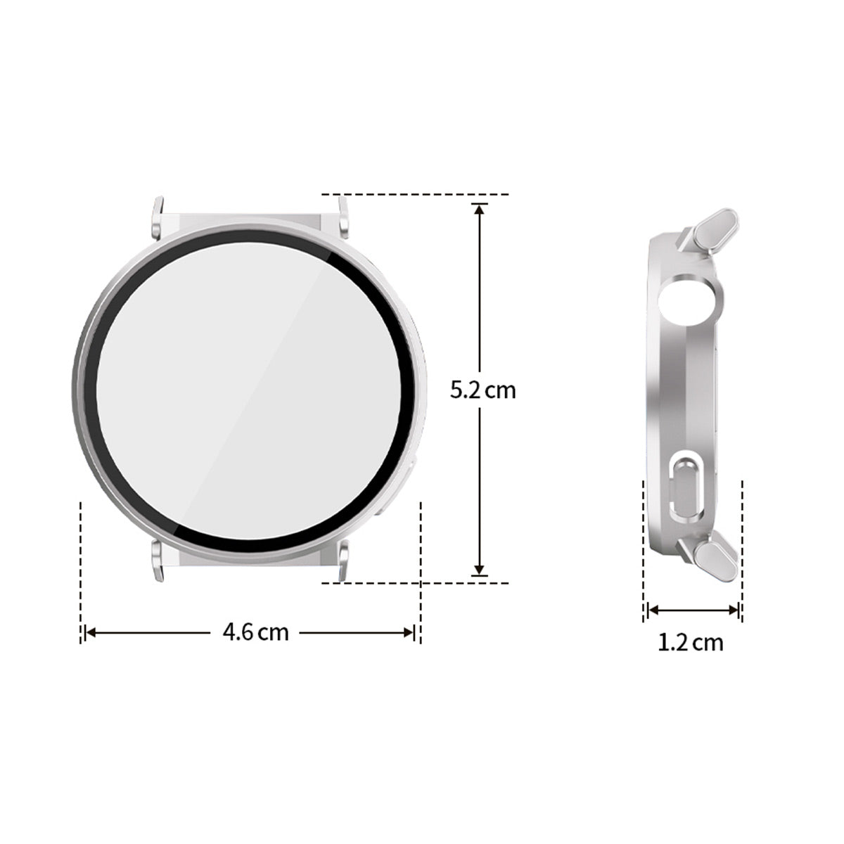 For Huawei Watch GT 5 Pro 42mm ENKAY Hat-Prince 2-in-1 Rubberized Hard PC Frame with 9H Tempered Glass Screen Protector - Transparent