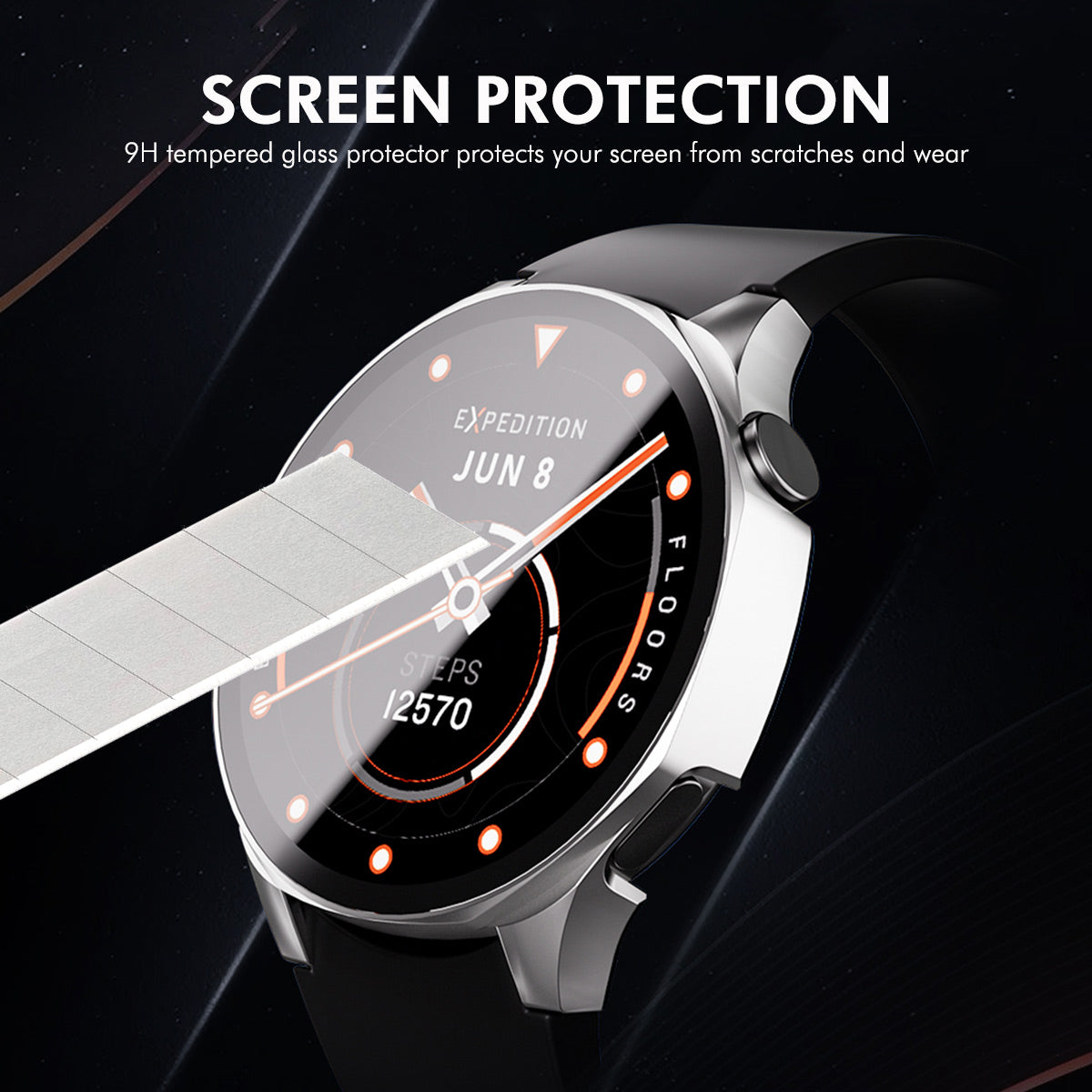 For Huawei Watch GT 5 46mm ENKAY Hat-Prince 2-in-1 Rubberized Hard PC Frame with 9H Tempered Glass Screen Protector - White