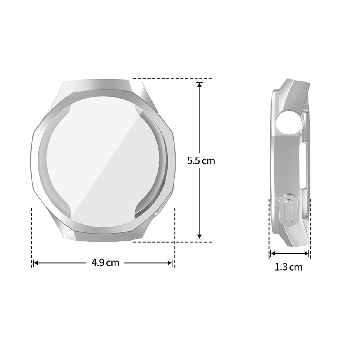 For Huawei Watch GT 5 Pro 46mm ENKAY Hat-Prince TPU Watch Case Electroplating Watch Cover with Screen Protector - Transparent