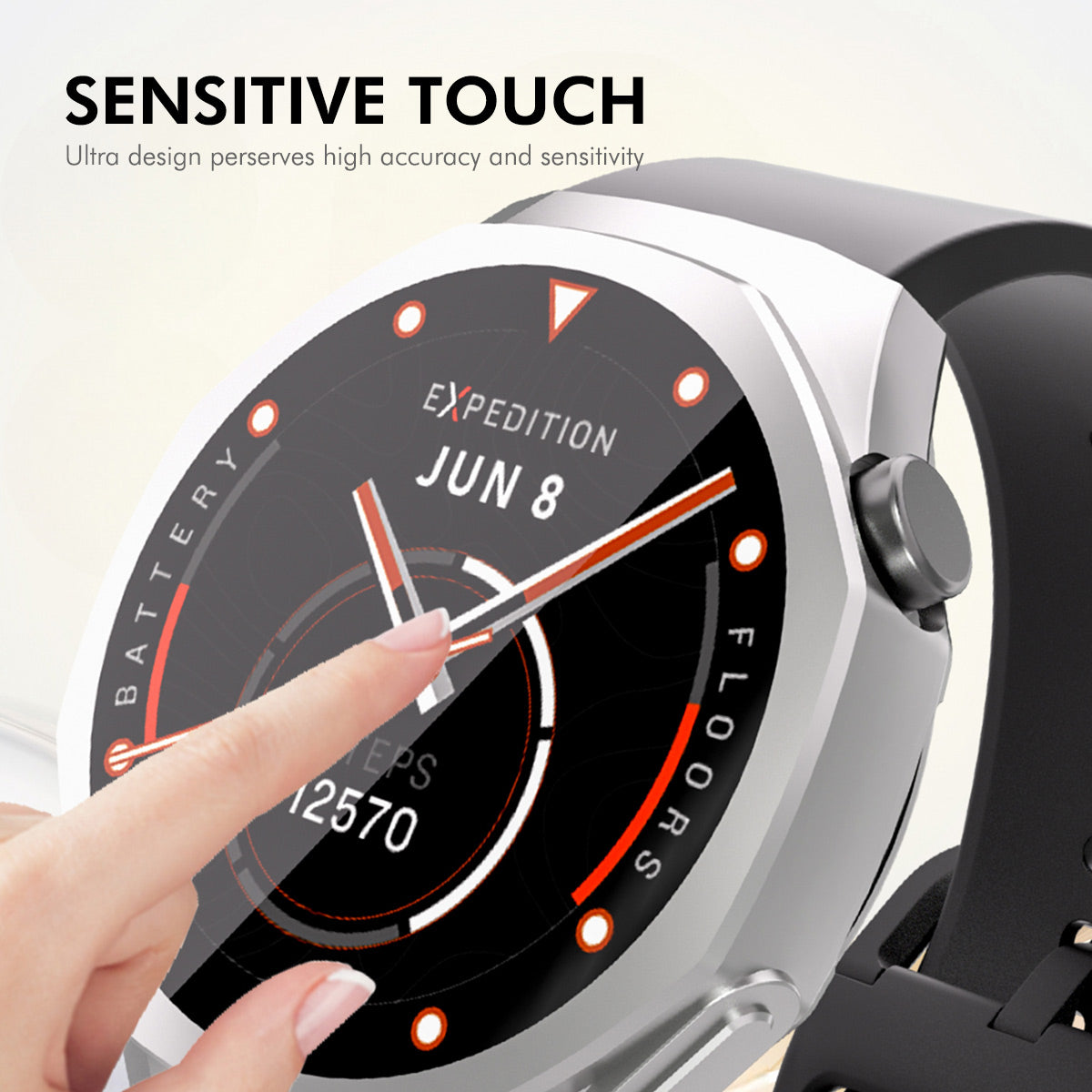 For Huawei Watch GT 5 Pro 42mm ENKAY Hat-Prince TPU Watch Case Electroplating Watch Cover with Screen Protector - Black