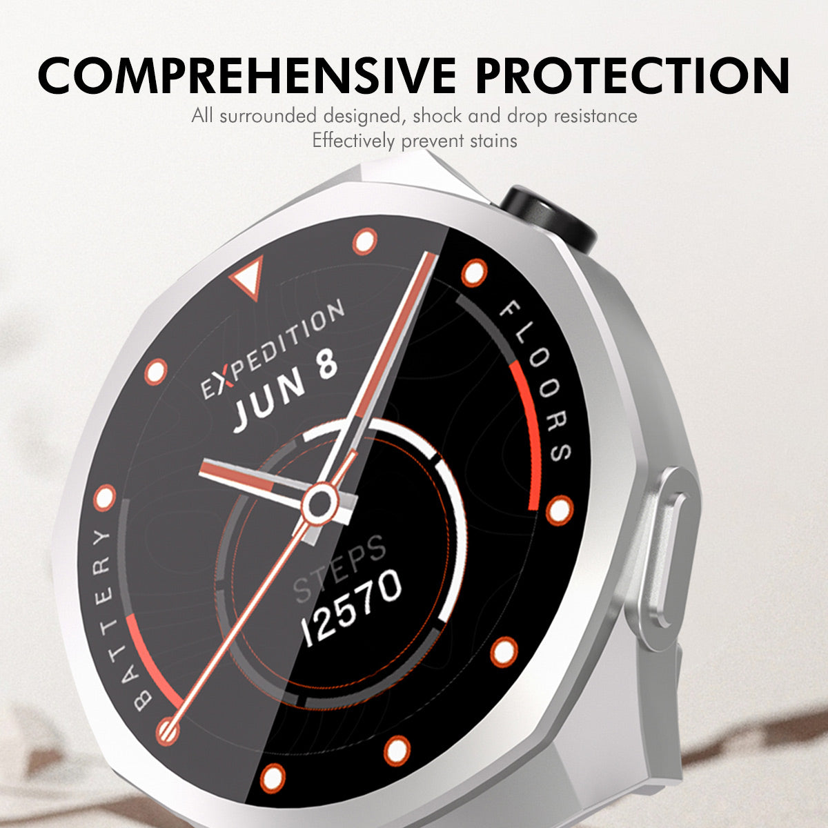 For Huawei Watch GT 5 Pro 42mm ENKAY Hat-Prince TPU Watch Case Electroplating Watch Cover with Screen Protector - Black