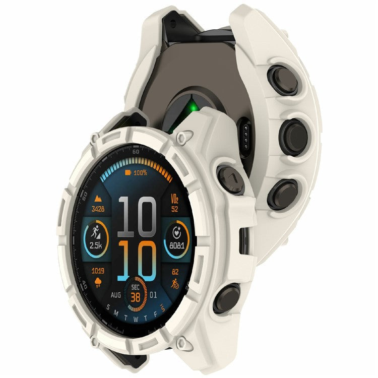 For Garmin Enduro 3 TPU Watch Case Anti-Scratch Hollow Watch Frame Cover - Starlight