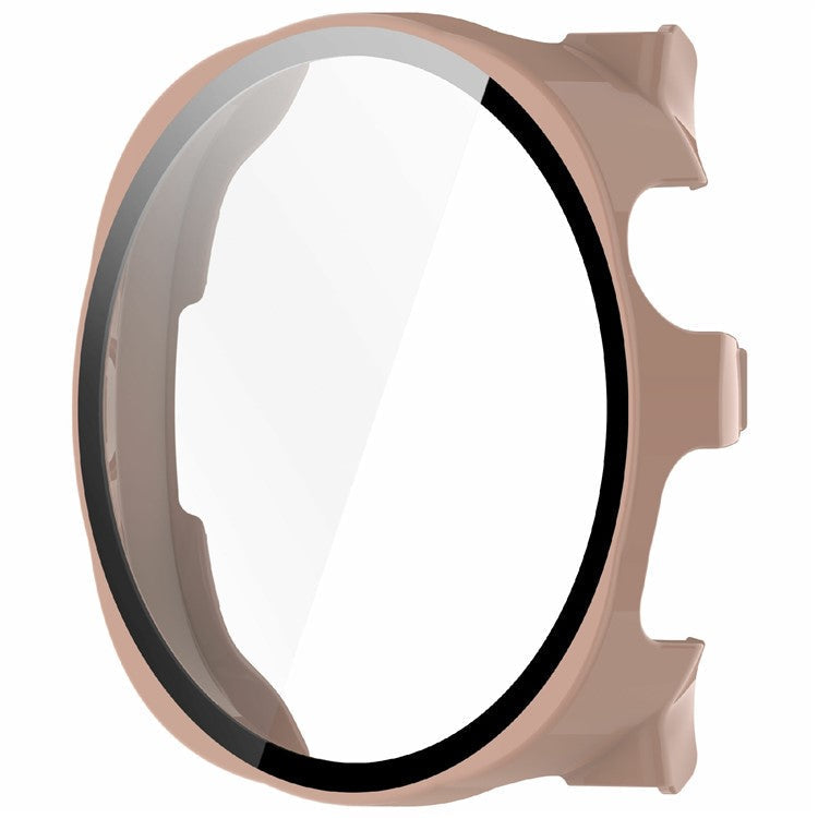 For Keep Watch Pilot 1 Watch Case Protective Hard PC Cover with Tempered Glass Film - Pink