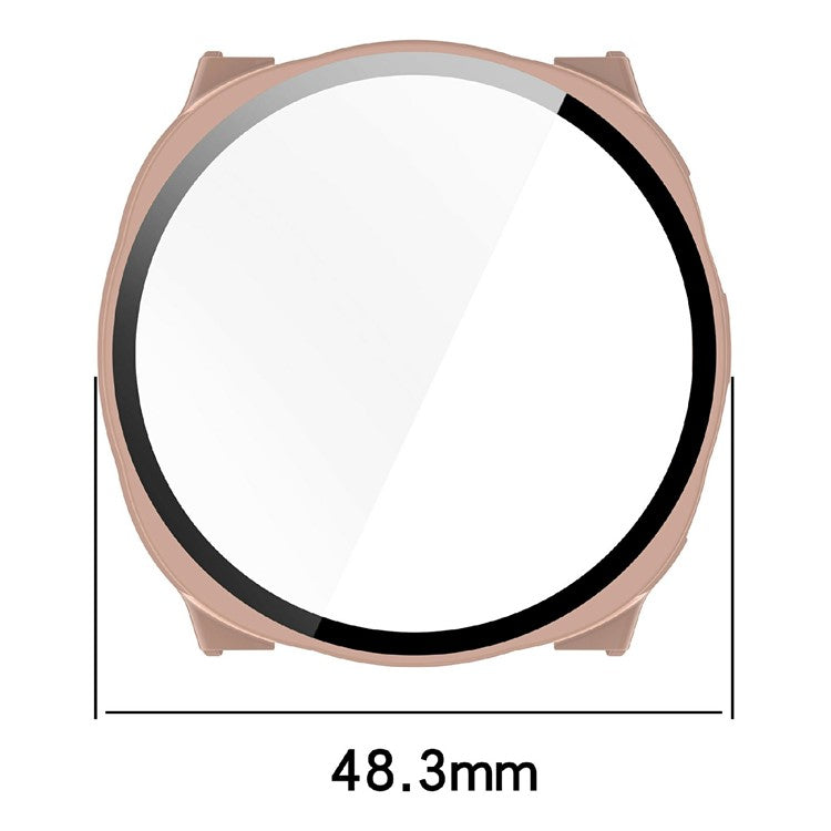 For Keep Watch Pilot 1 Watch Case Protective Hard PC Cover with Tempered Glass Film - Pink